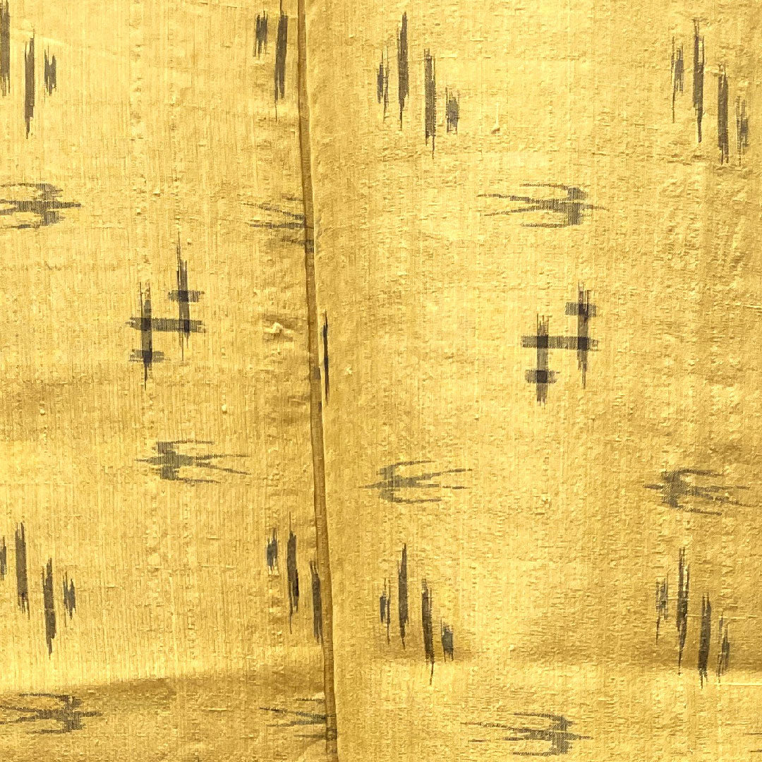 夏物 麻 紬 身丈152cm 裄丈62.5cm 楊梅色(やまももいろ) 琉球模様 絣 夏紬 紗 Sランク ベージュ系 1132001612225