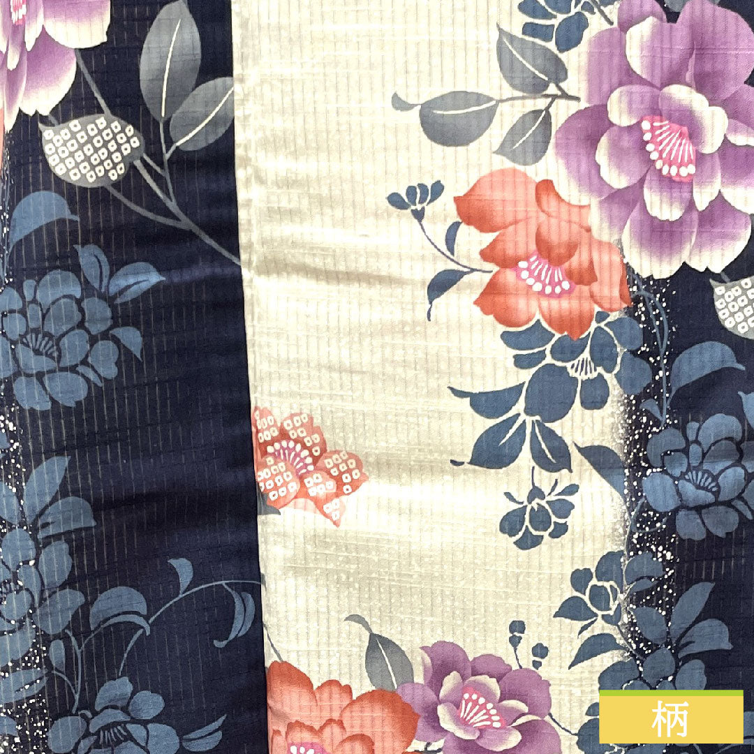 浴衣 木綿 身丈166cm 裄丈67cm Sランク 単衣 白系 竪絽(たてろ) 芍薬 1118004752511