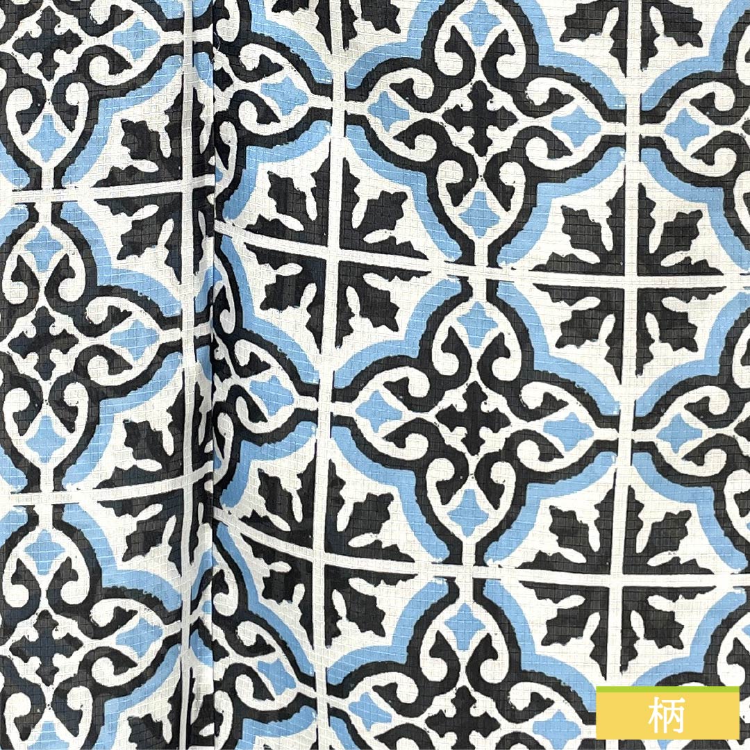 (Brand new, unused) Yukata (single-layer kimono) made of polyester, length 167cm, sleeve length 64.5cm. New rank. Light blue (sky blue) with geometric, tile, and damask patterns. Product number: 1118005711524