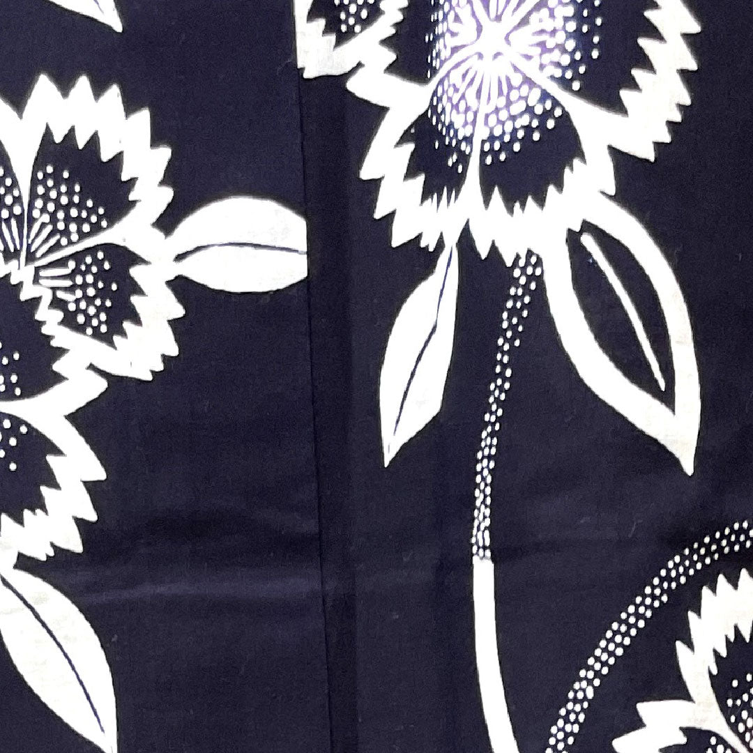 浴衣 しつけ糸付き 未使用品 褐色 撫子 木綿 Sランク 単衣 身丈162cm 裄丈64.5cm 紺系 1118002062418