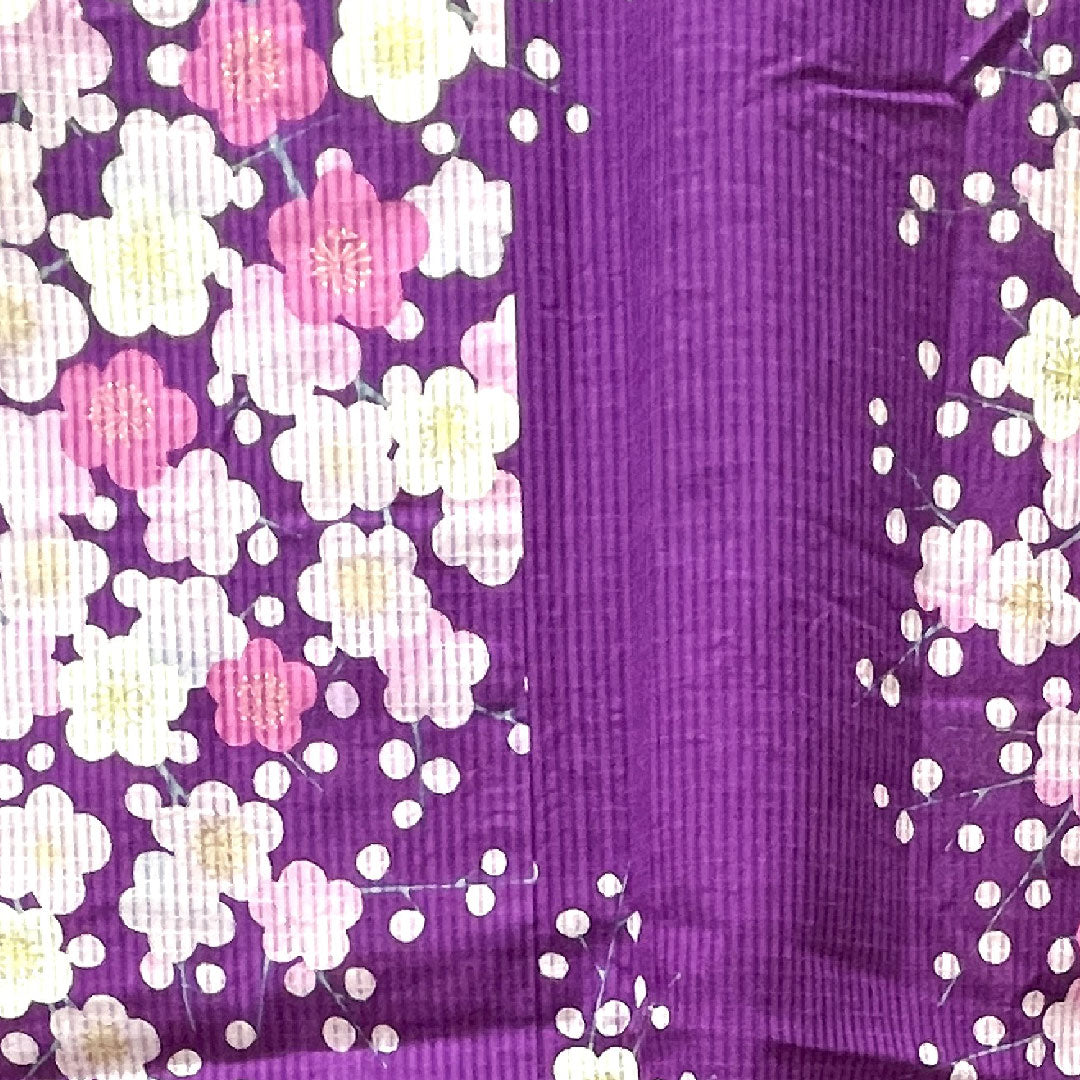 浴衣 菖蒲色 梅 木綿 Sランク 単衣 身丈161cm 裄丈66.5cm 紫系 1118001182420