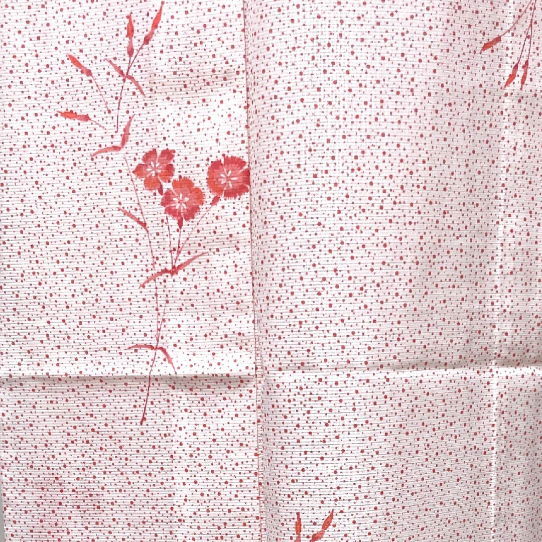 Summer item Polyester Komon Length 160.5cm Sleeve length 61.5cm White Pink Polka dot Silk S rank White 1132000242411