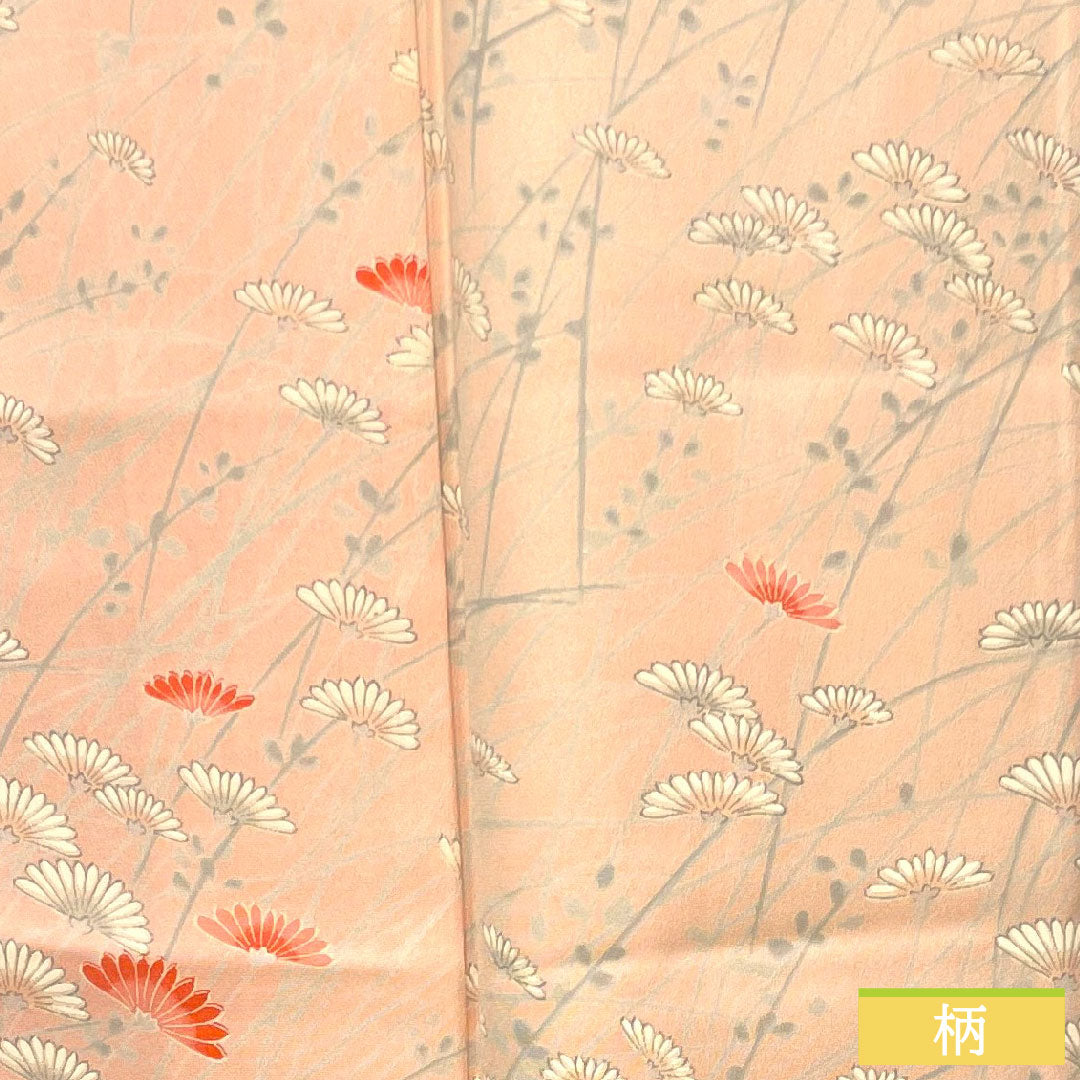 訪問着 正絹 袷 身丈159cm 裄丈64cm 一重梅色 草花模様 Aランク ピンク系 1112004133313