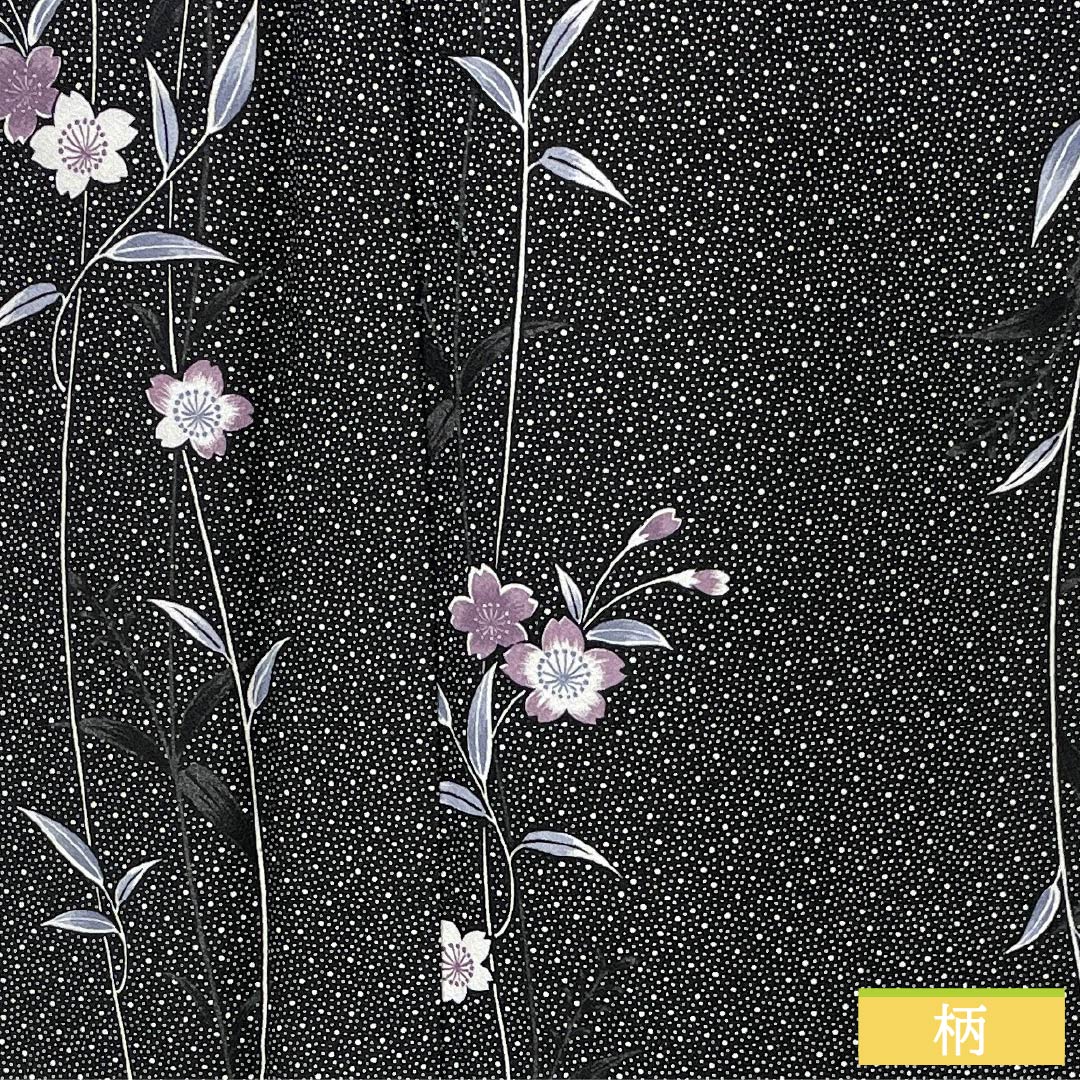 Komon Polyester Rank S Length 168cm Sleeve-to-sleeve 68.5cm Unlined Katagami Sakura Polka Dots Washable Kimono Black 1115008002510