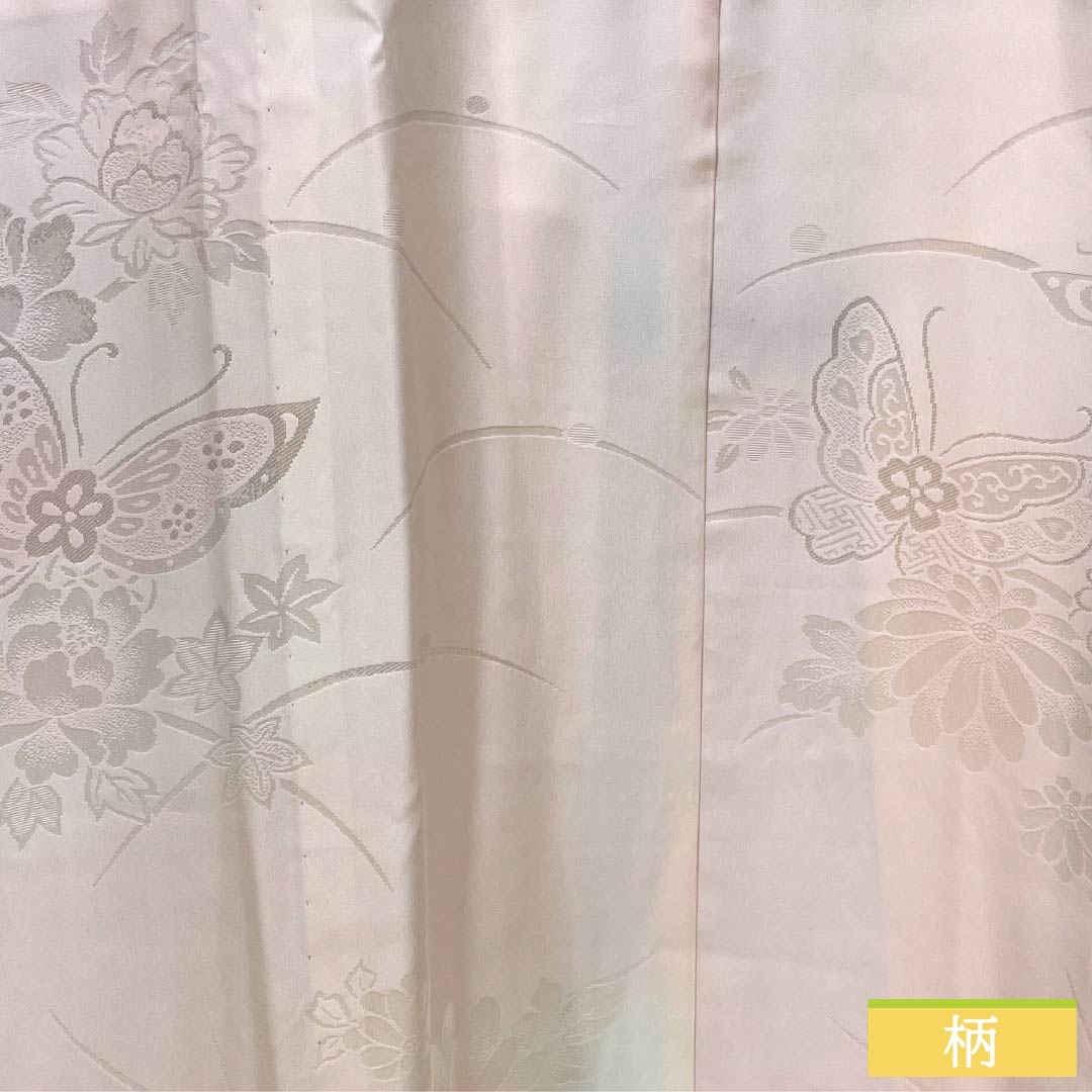 長襦袢 正絹 Sランク 身丈120.5cm 裄丈60.5cm 単衣 花 蝶 ピンク系 1129000852113