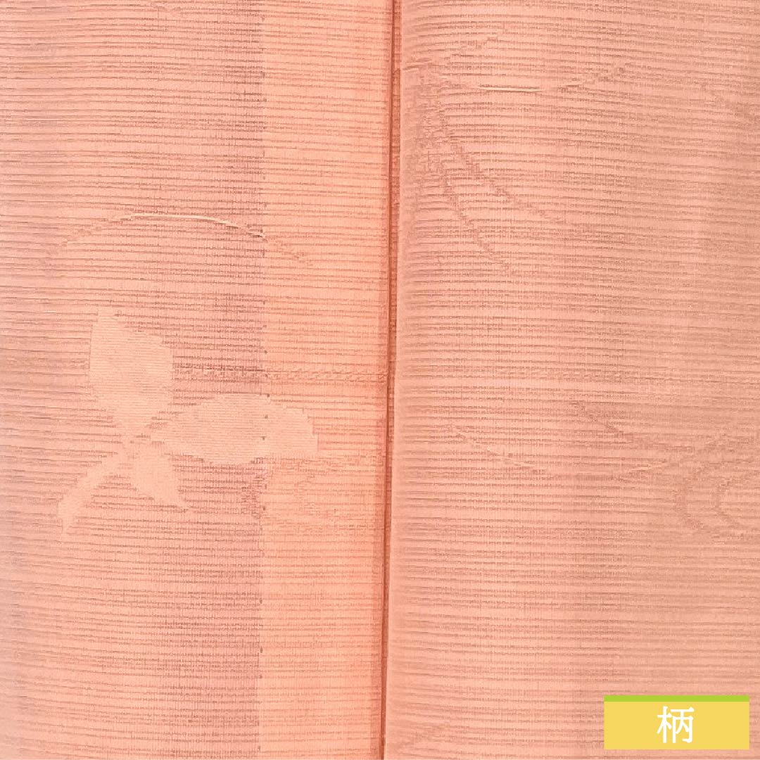 夏物 正絹 小紋 身丈154cm 裄丈63cm 淡紅赤色(うすべにあかいろ) 紋絽 草木模様 絽 Sランク ピンク系 1132002852213