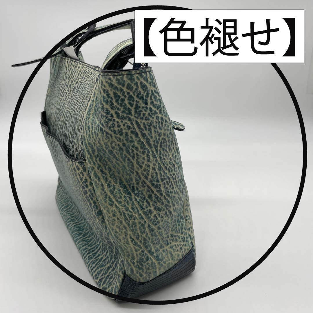 (新古品) 洋装バッグ オットセイ×リザード Aランク 新古品 オットセイ×リザード トートバッグ 紺系 119700042318