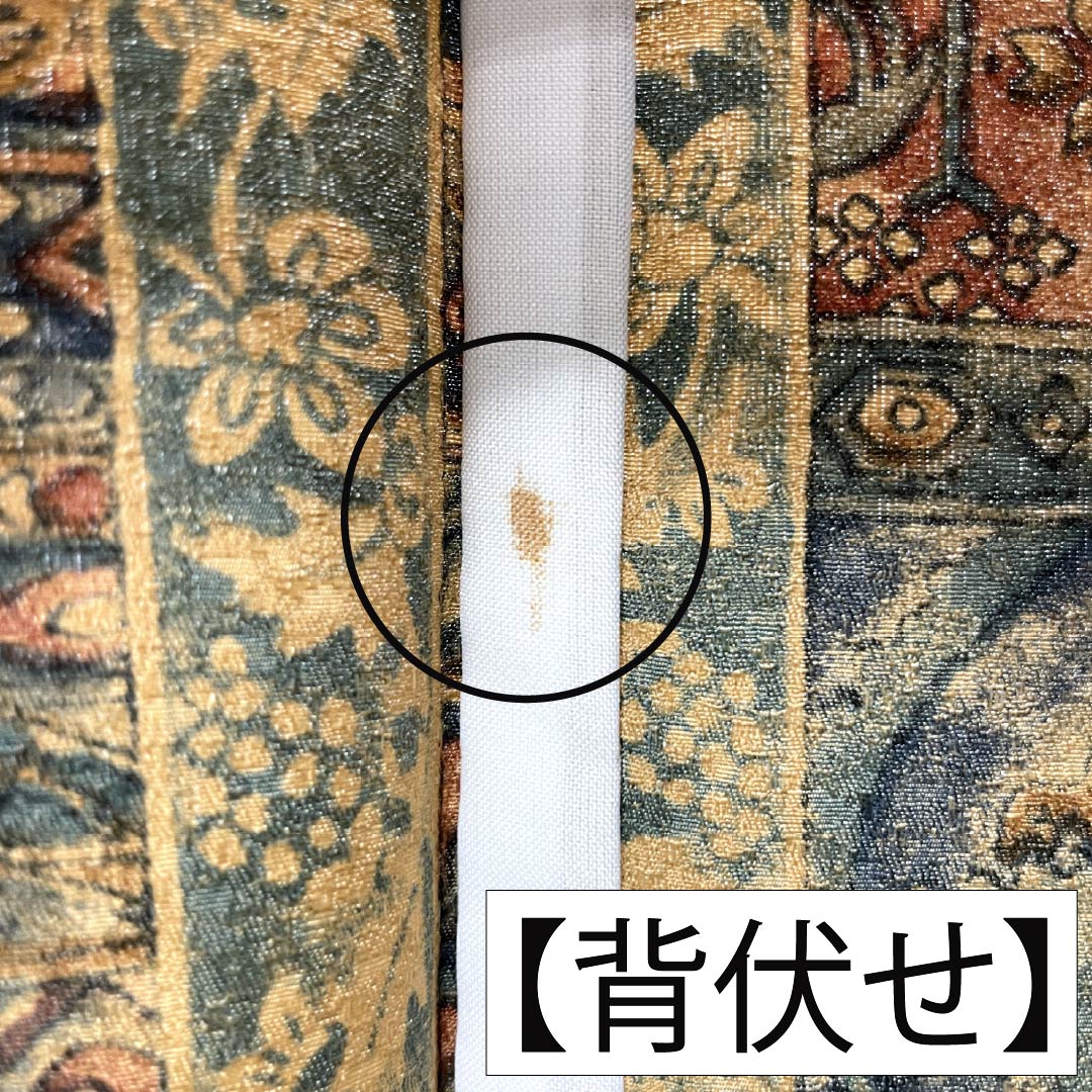 小紋 ポリエステル Aランク 身丈162cm 裄丈66cm 単衣 洗える着物 壁画模様 マルチカラー 1115008103428