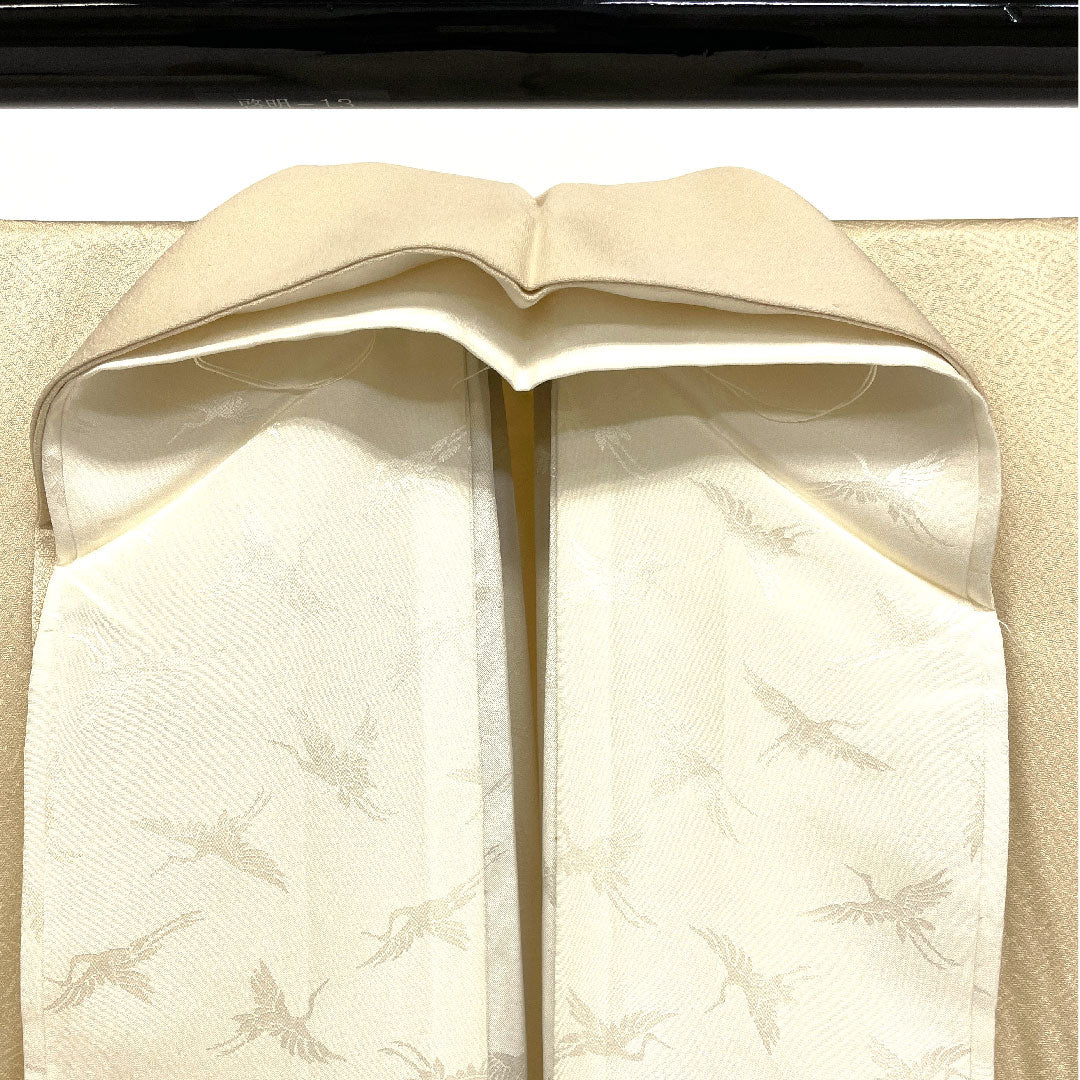 色留袖 身丈157cm 裄丈64cm 袷 東京友禅 正絹 Bランク 三つ紋 クリーム系 1111000284315