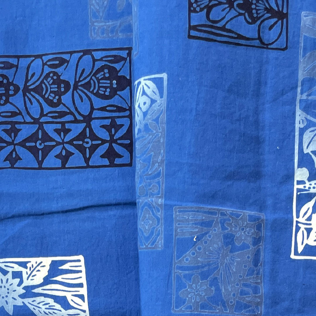 浴衣 碧瑠璃色 抽象模様 木綿 Sランク 単衣 身丈159cm 裄丈66.5cm 青系 1118002422317