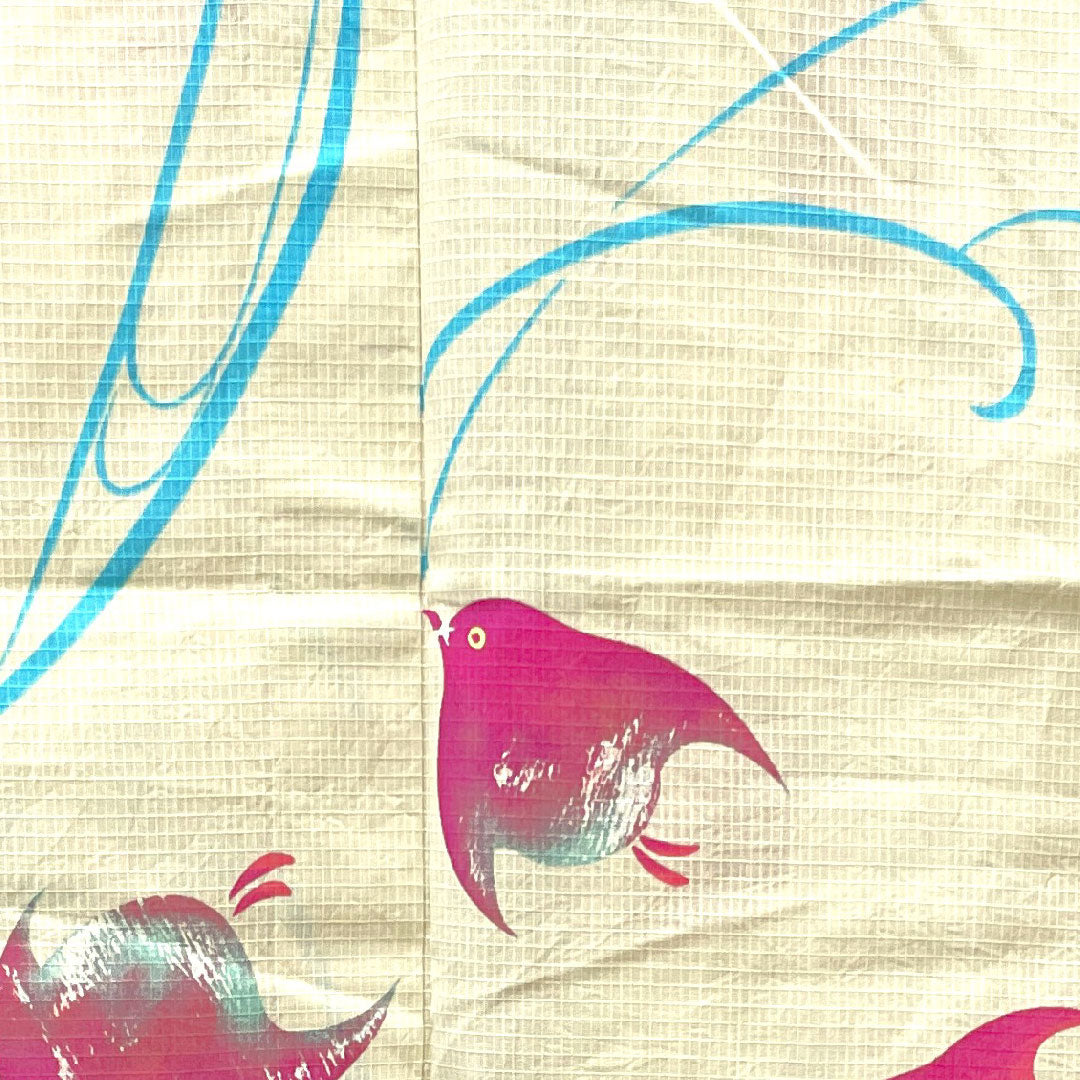 浴衣 乳白色 千鳥 木綿 Sランク 単衣 身丈166.5cm 裄丈66.5cm クリーム系 1118001912515