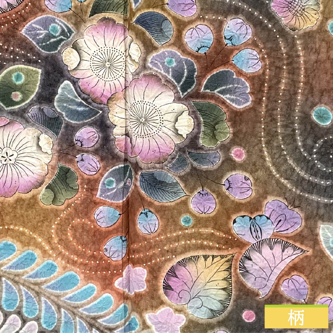 振袖 正絹 Sランク 身丈178cm 裄丈69cm 袷 濃紅葉色(こいもみじいろ) 銀通し 絞り 辻ヶ花 作家物 赤系 1113002712812