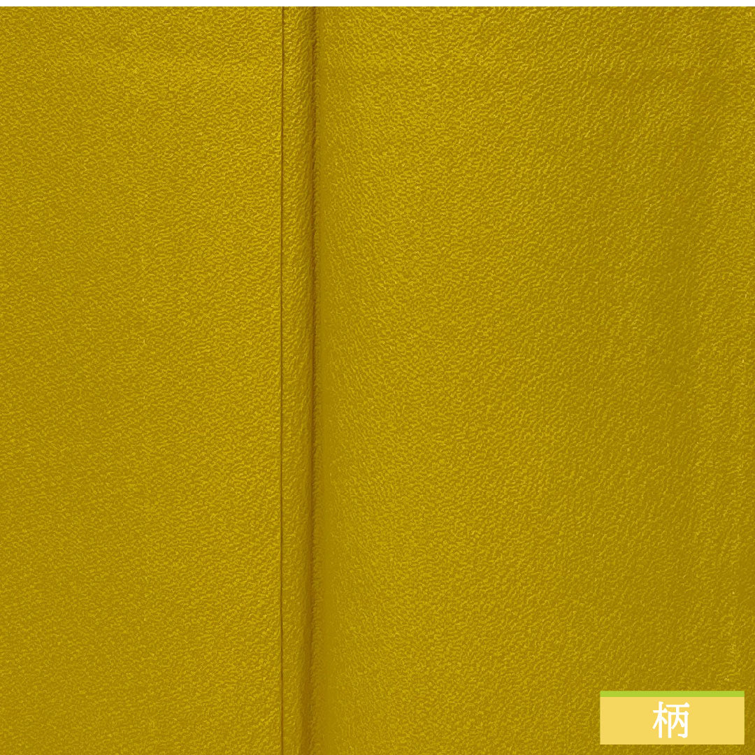 Plain color, pure silk, length 164cm, sleeve length 64.5cm, ochre color, plain color, one crest, bellflower, single layer, A rank, yellow, 1114002083423