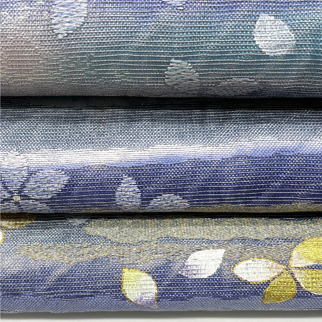 Fukuro Obi (Fukuro obi) in Komachi gray, classic pattern, small cherry blossoms, obi length 428cm, pure silk, S rank, six-pass, semi-formal, gradation style, 1123008712399