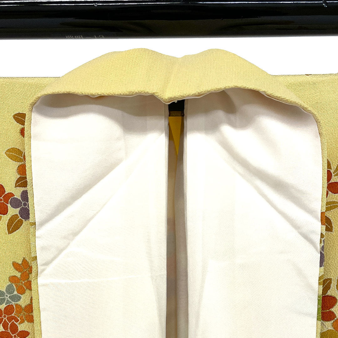 訪問着 袷 身丈162cm 裄丈64cm 花柄 正絹 Aランク クリーム系 1112000353415
