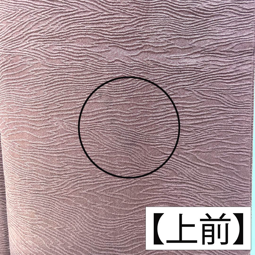 色無地 正絹 Bランク 身丈142cm 裄丈60cm 錆色(さびいろ) 波紋 単衣 茶系 1114002794114