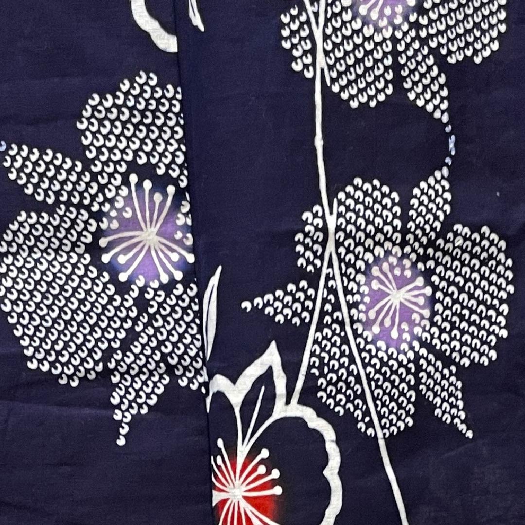 浴衣 濃紺色 桜木綿 Sランク 単衣 身丈154cm 裄丈64cm 紺系 1118004412218