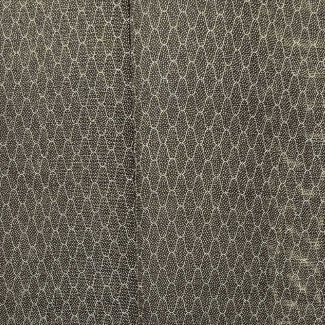 夏物 正絹 小紋 身丈160cm 裄丈63.5cm 黒鼠色(くろねずいろ) 幾何学模様 絽 Aランク 茶系 1132001673414