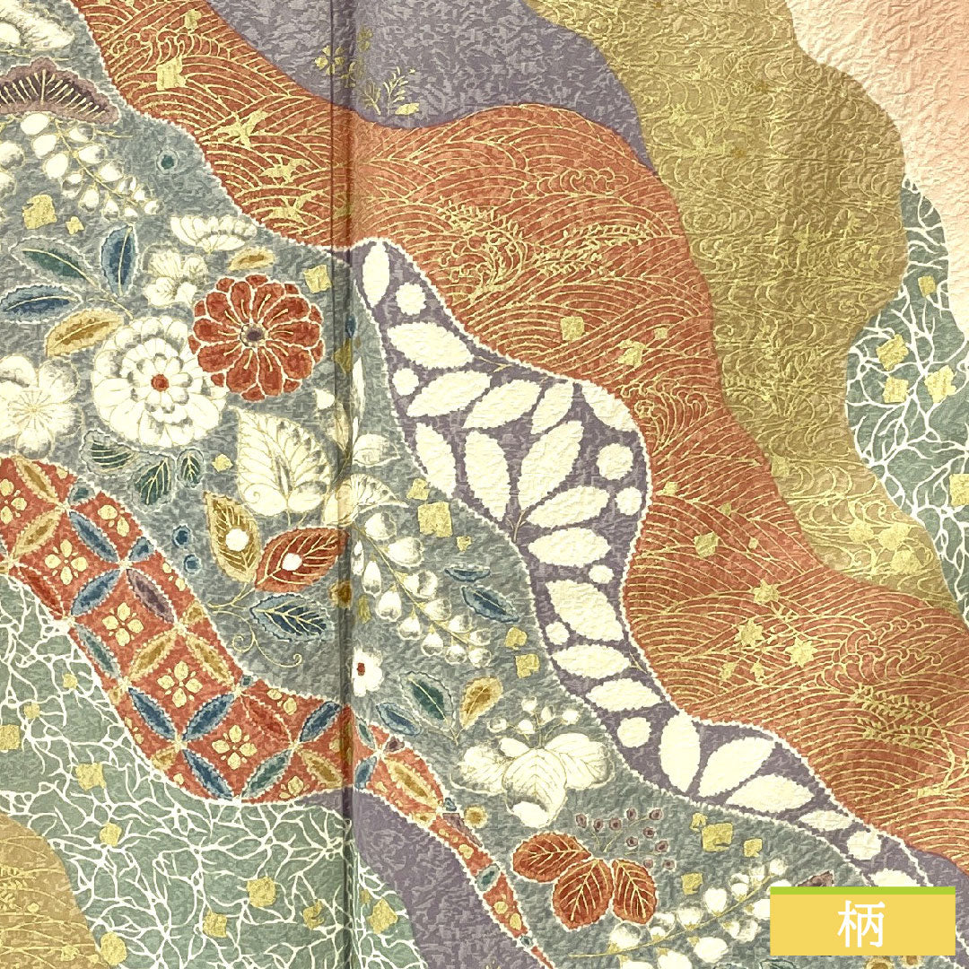 訪問着 正絹 袷 身丈159cm 裄丈63.5cm 東雲色(しののめいろ) 京友禅 辻ヶ花 Aランク ピンク系 1112005673313