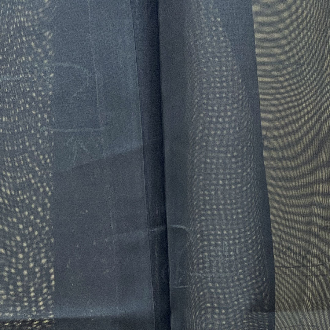 夏物 正絹 色無地 身丈155cm 裄丈65.5cm 濃紺色(のうこんいろ) 流水 紗 Sランク 紺系 1132000992318