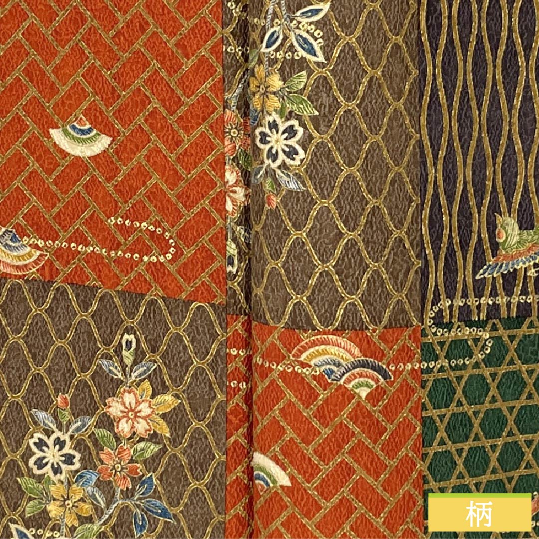 小紋 正絹 Sランク 身丈160cm 裄丈63cm 袷 京友禅 市松 古典柄 作家物 グラデーション系 1115006802499