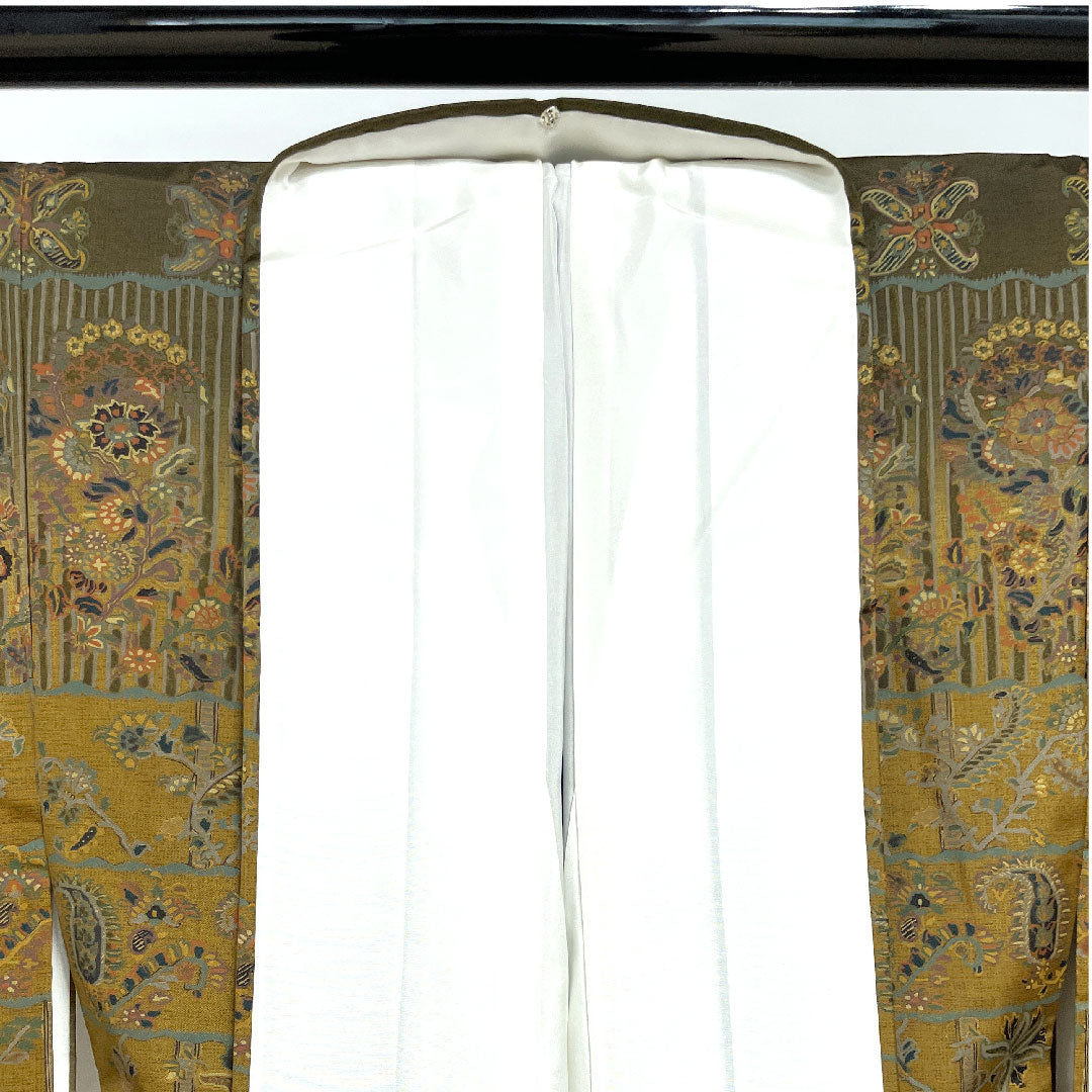 Homongi (formal kimono) Length 151.5cm Sleeve length 62.5cm Agarwood brown Tsumugi fabric Sarasa pattern Pure silk S rank Brown 1112001972214