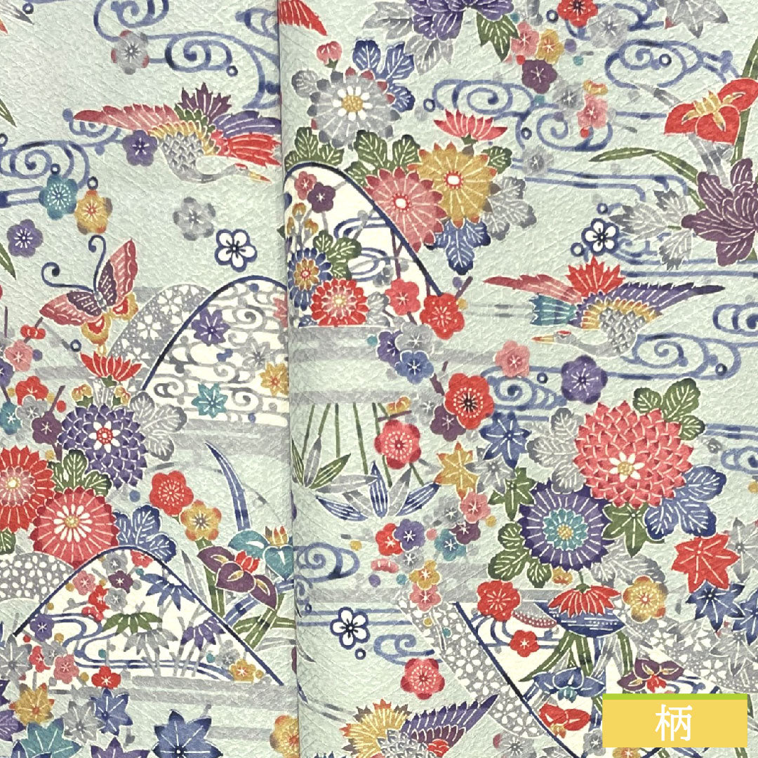 Komon, pure silk, length 162.5cm, sleeve length 64cm, lined, indigo blue (aijiroiro), Kyoto Bingata, auspicious motif, S rank, light blue, 1115004462424
