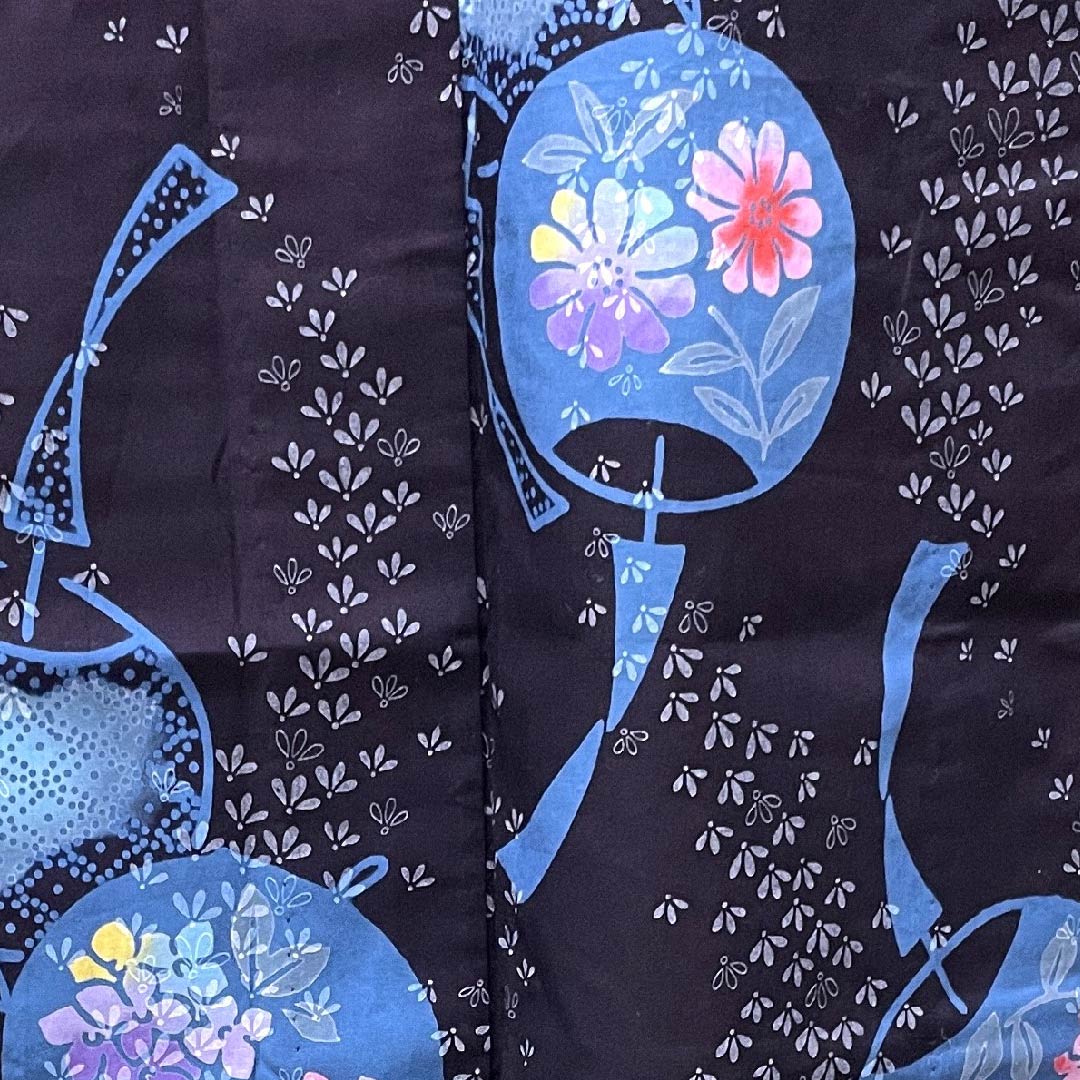 浴衣 濃紺色 風鈴 木綿 Sランク 単衣 身丈154cm 裄丈63.5cm 紺系 1118004382218