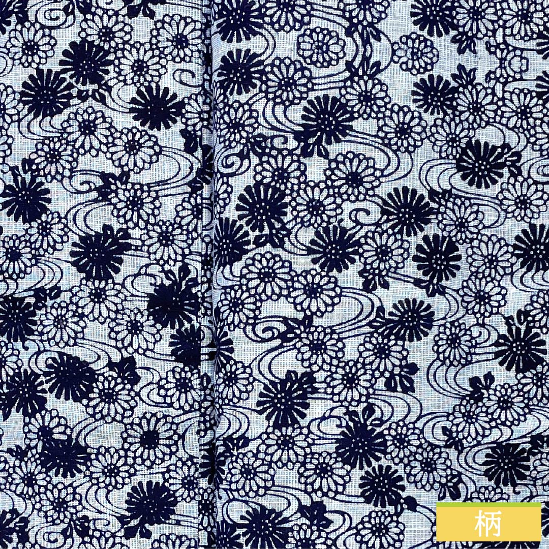 浴衣 木綿 身丈154cm 裄丈62cm Bランク 単衣 グレー系 水銀色(すいぎんいろ) 菊 流水 1118005914222