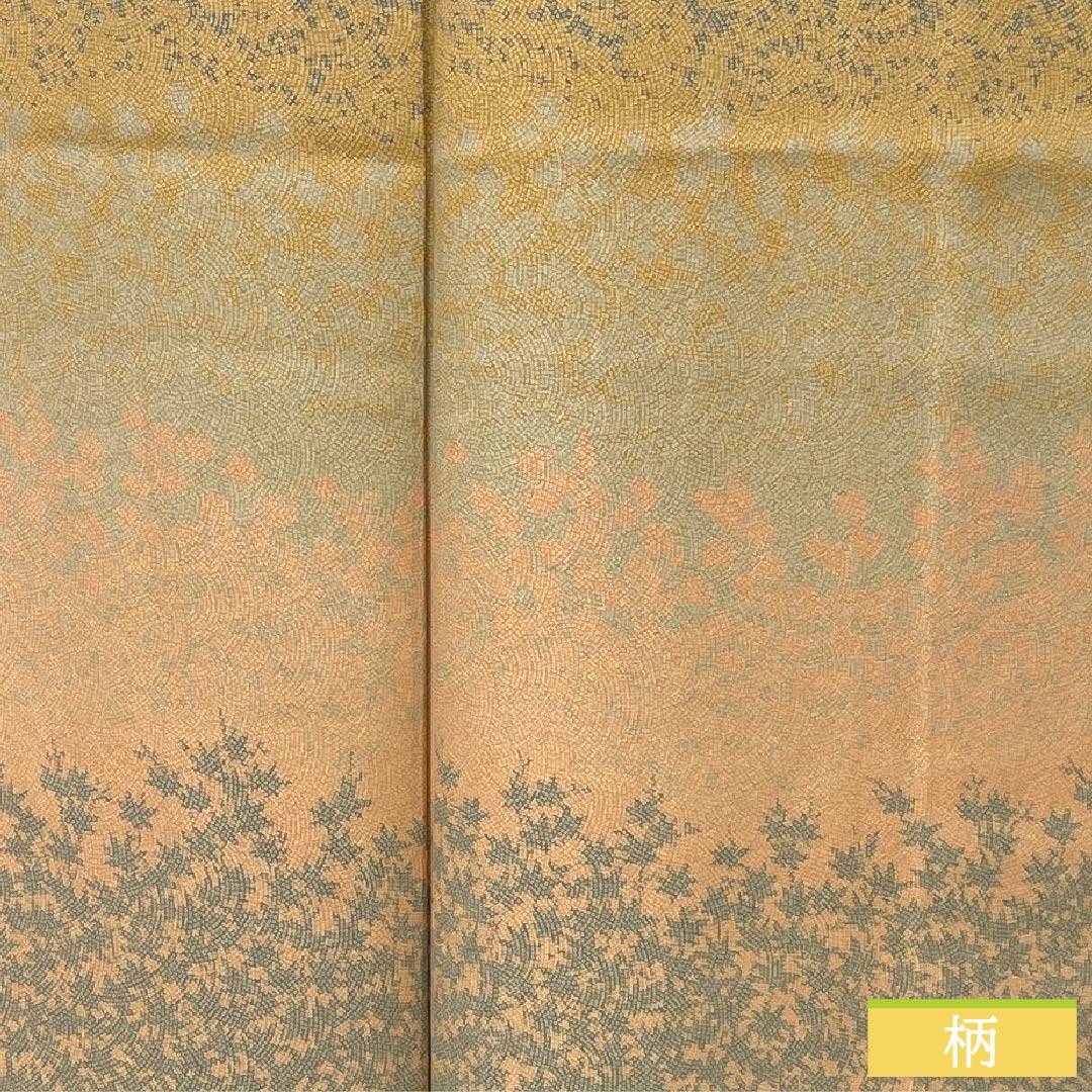 Komon silk S-rank, length 152.5cm, sleeve length 61.5cm, lined, Edo komon, stencil dyeing, circle with four squares, single crest, Seigaiha pattern, gradation pattern, product number 1115006492299