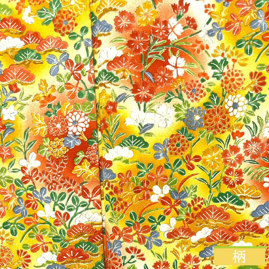 Komon, pure silk, length 158.5cm, sleeve length 64cm, lined, floral pattern, S rank, gradation style, 1115003812399