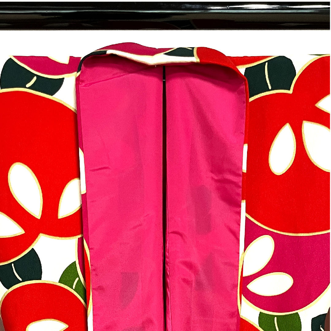 振袖 身丈167.5cm 裄丈67.5cm 袷 洗える着物 橘 ポリ Sランク 白系 1113001432511