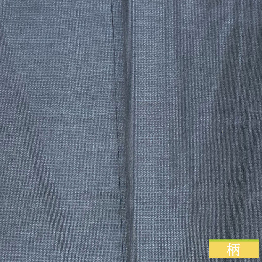 男物 正絹 身丈143cm 裄丈68cm 大島紬 120亀甲 亀甲模様 アンサンブル Sランク 袷 紺系 1119000872418