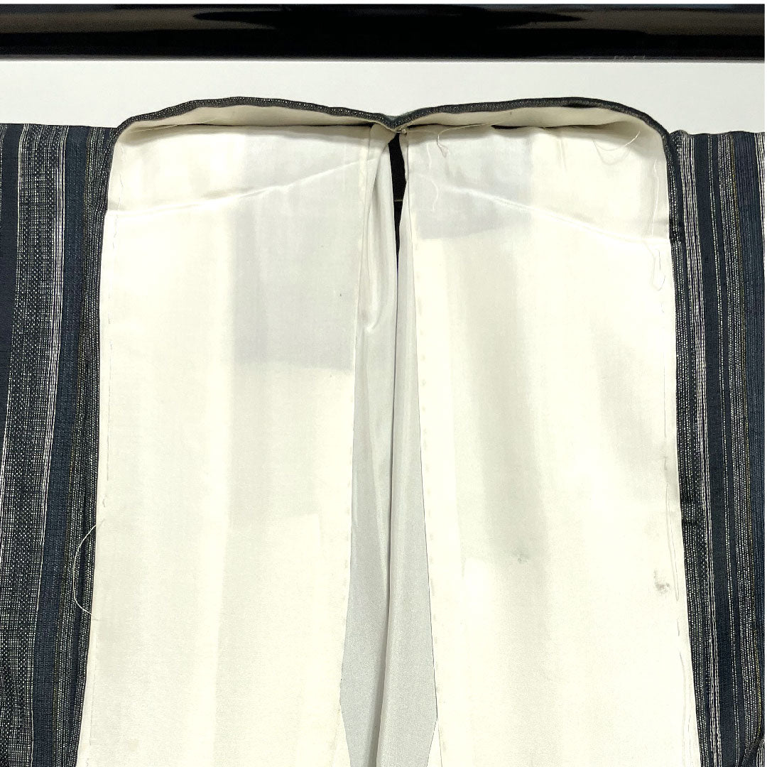 紬 身丈150cm 裄丈65cm 縞 十日町紬 正絹 Aランク 袷 グラデ 1116001833199