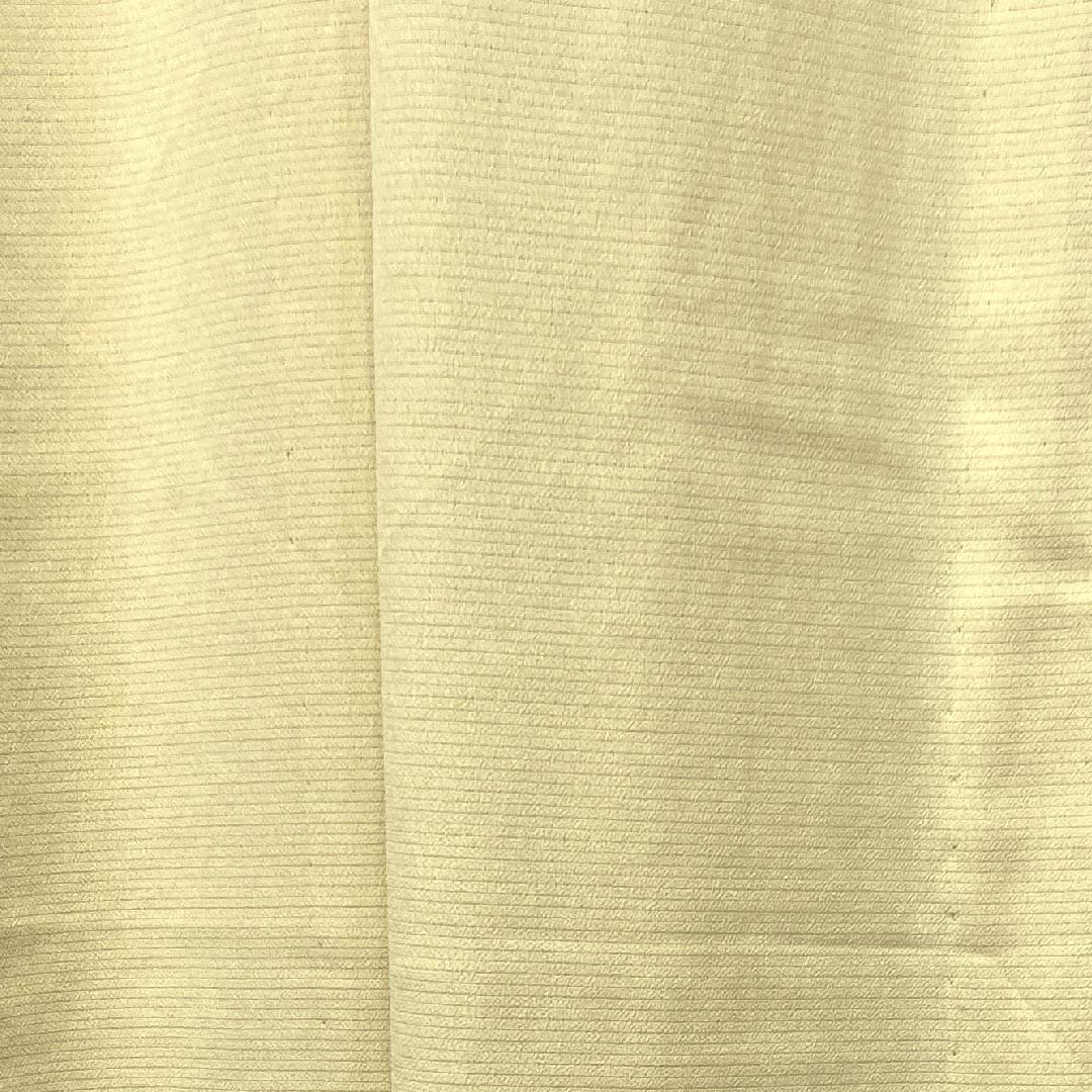 夏物 ポリエステル 色無地 身丈164.5cm 裄丈64cm 淡黄蘗色(うすきはだいろ) 無地 絽 Aランク クリーム系 1132000173415