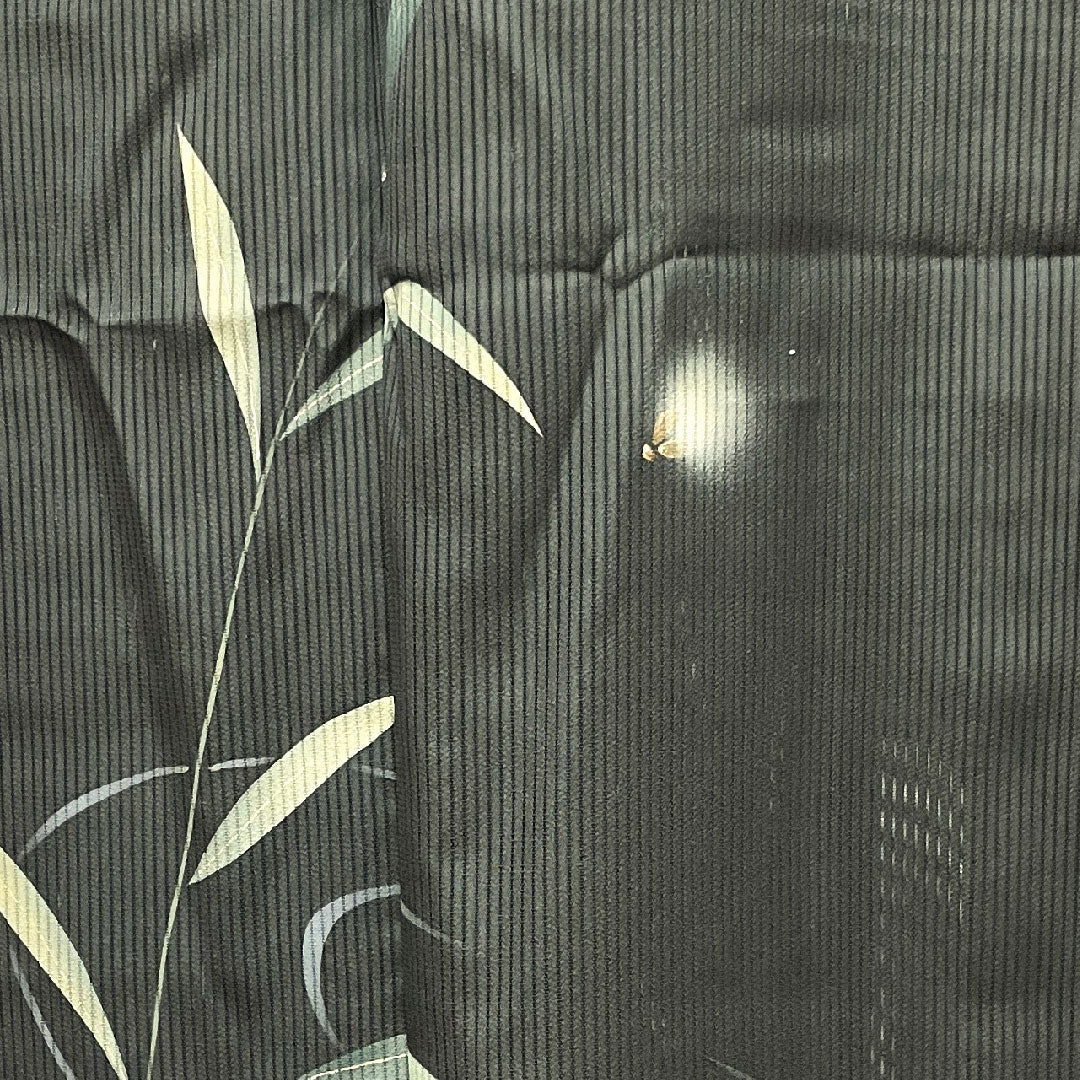 Summer pure silk formal kimono, length 156.5cm, sleeve length 63cm, vertical silk, hotaru silk, S rank, black, 1132001102310