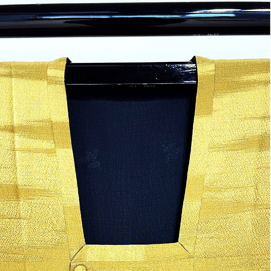 Michiyuki coat, length 99.5cm, sleeve length 68cm, warbler brown, reversible, haze pattern, pure silk, S rank, lined, yellow, 1117000232923