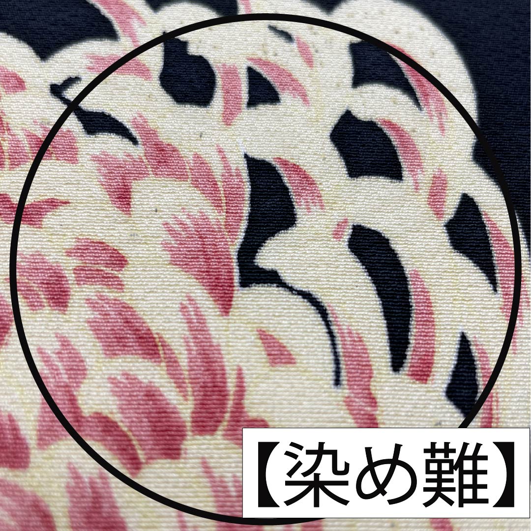 反物 小紋 正絹 黒色(くろいろ) 丹後ちりめん 糸菊 花柄 NEWランク 黒系 1130001021910