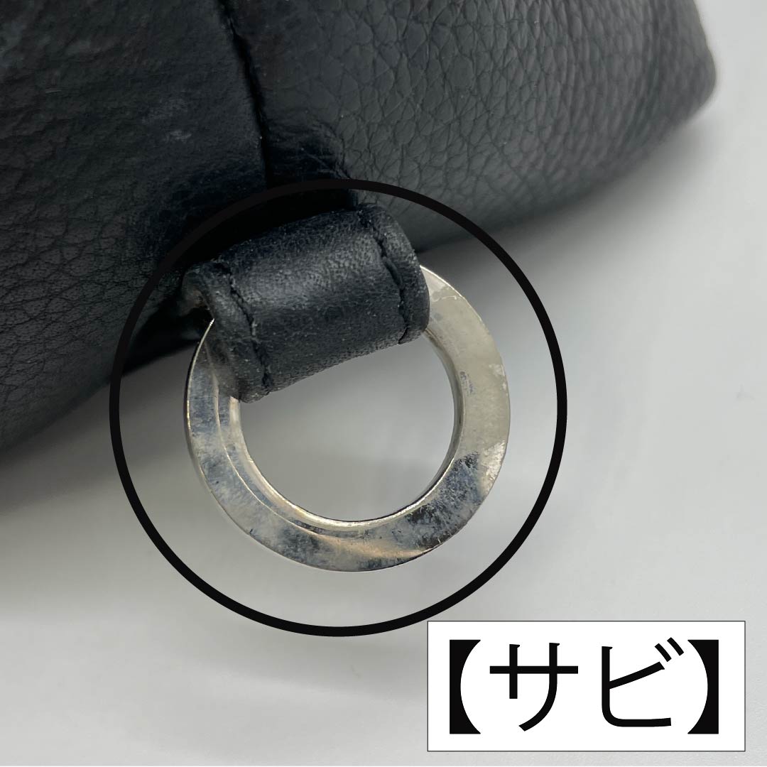 (新古品) 洋装バッグ 牛革 Aランク 新古品 牛革 横長 黒系 119700008310