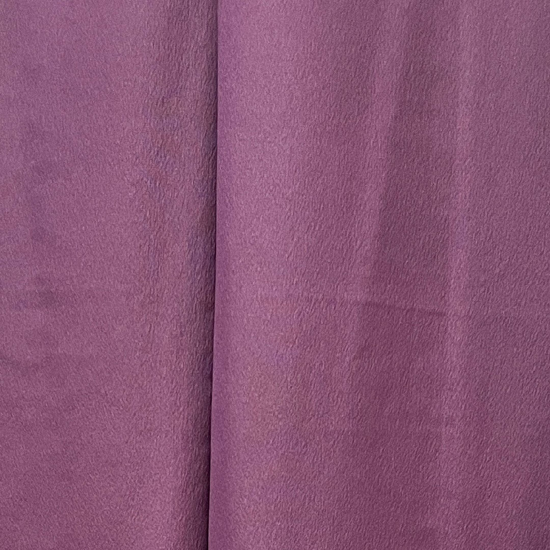 色無地 ポリエステル 紫根色 洗える着物 素無地 丸に三つ柏 身丈163cm 裄丈62.5cm 袷 Sランク 紫系 1114000782420