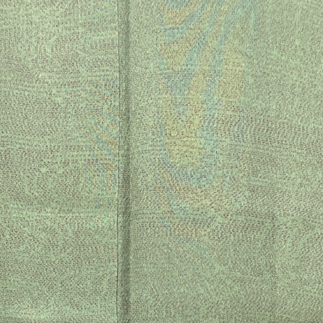 夏物 正絹 紬 身丈159cm 裄丈62cm 白緑色(びゃくろくいろ) 幾何学模様 紗 Sランク 緑系 1132001772319