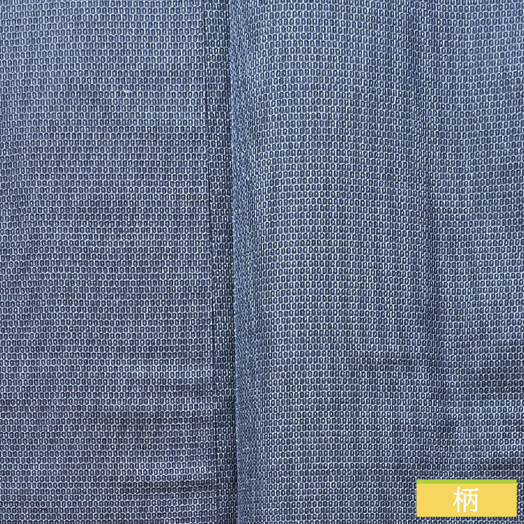 男物 ウール 身丈147.5cm 裄丈67cm 紺藍色 亀甲模様 Sランク 袷 紺系 1119000672418
