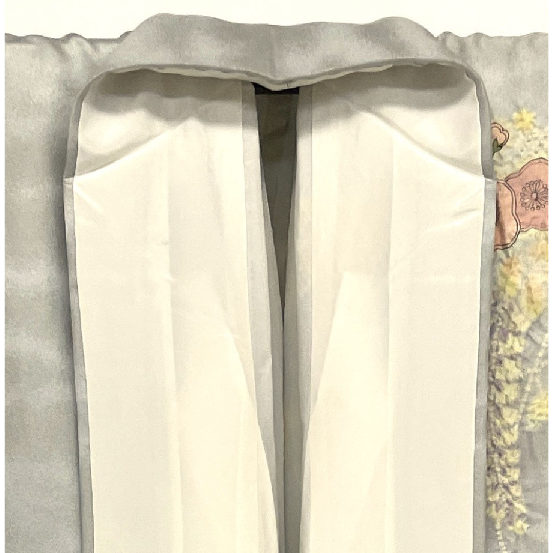 訪問着 袷 身丈159cm 裄丈66cm 辻ヶ花 銀通し 作家物 正絹 Sランク グレー系 1112000532322