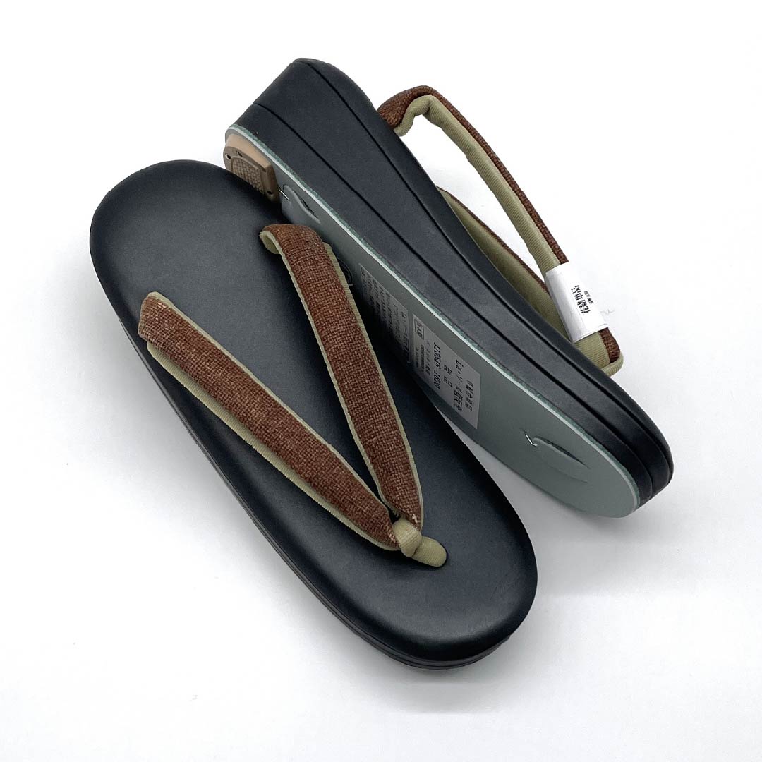 (新古品)草履バッグセット カジュアル NEWランク 酒袋 低反発草履 Laソール Mサイズ 茶系 1133000341314