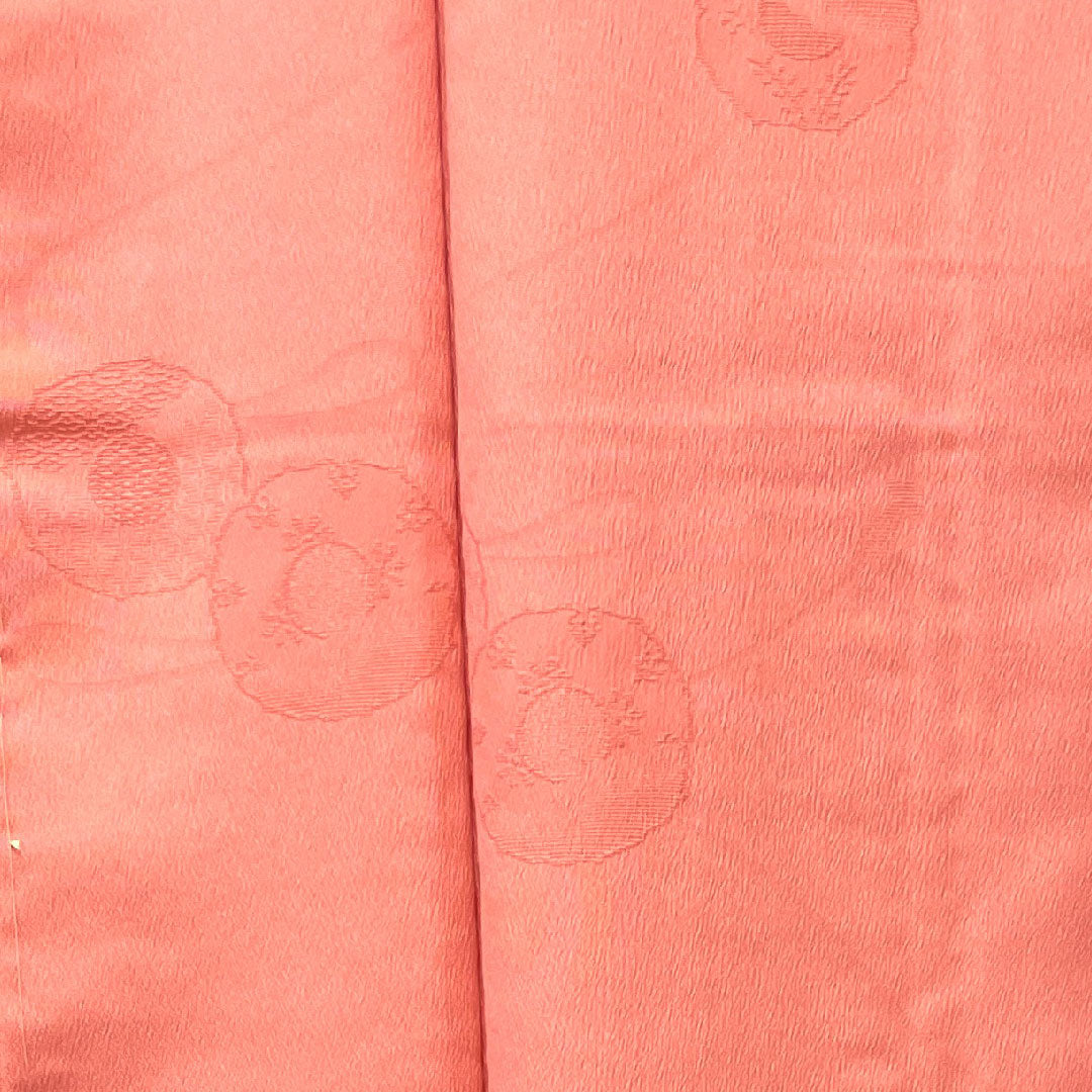 色無地 ポリエステル 長春色 洗える着物 身丈158cm 裄丈65cm 袷 Sランク ピンク系 1114000802313