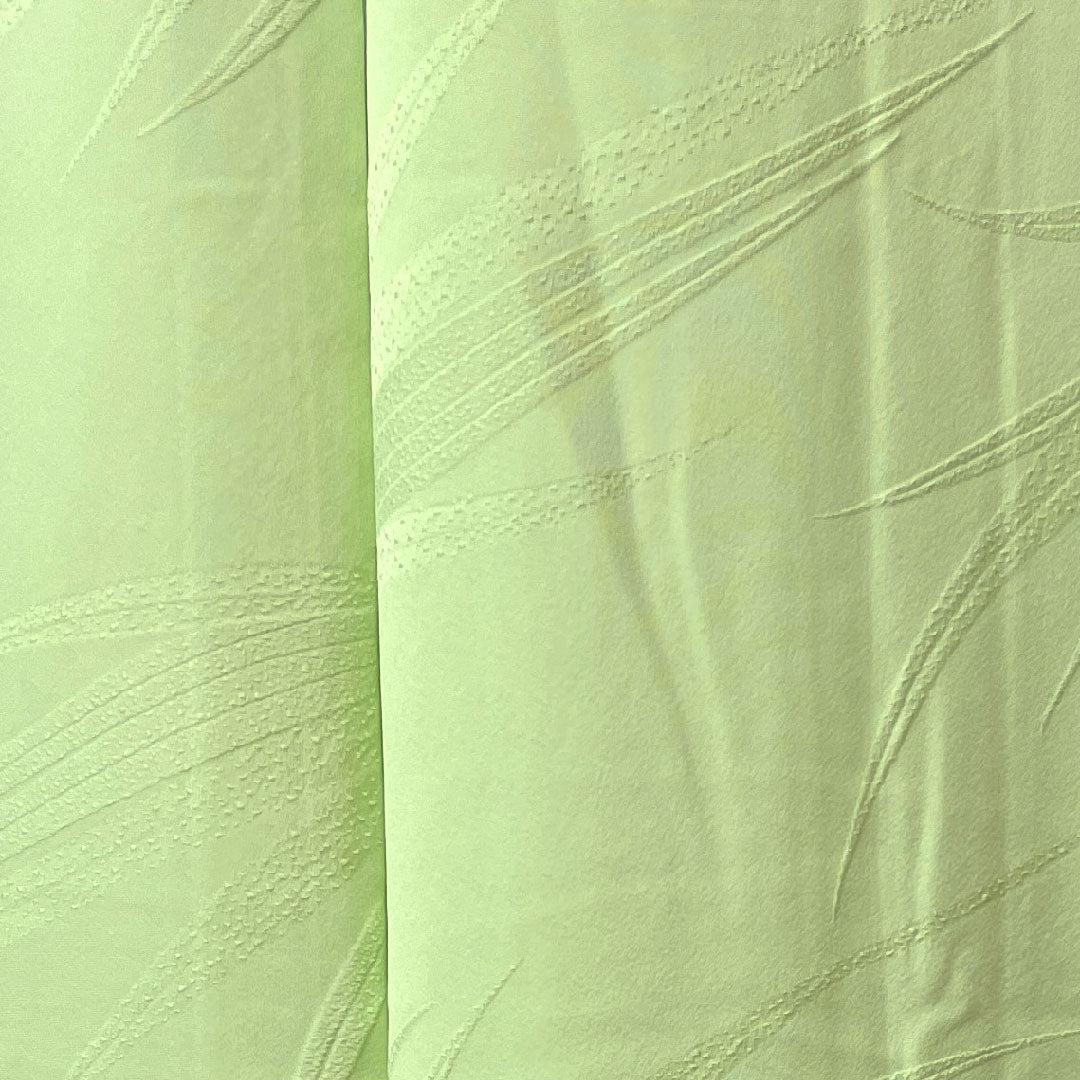 色無地 正絹 黄緑色 笹 身丈151.5cm 裄丈62cm 袷 Sランク 緑系 1114000892219