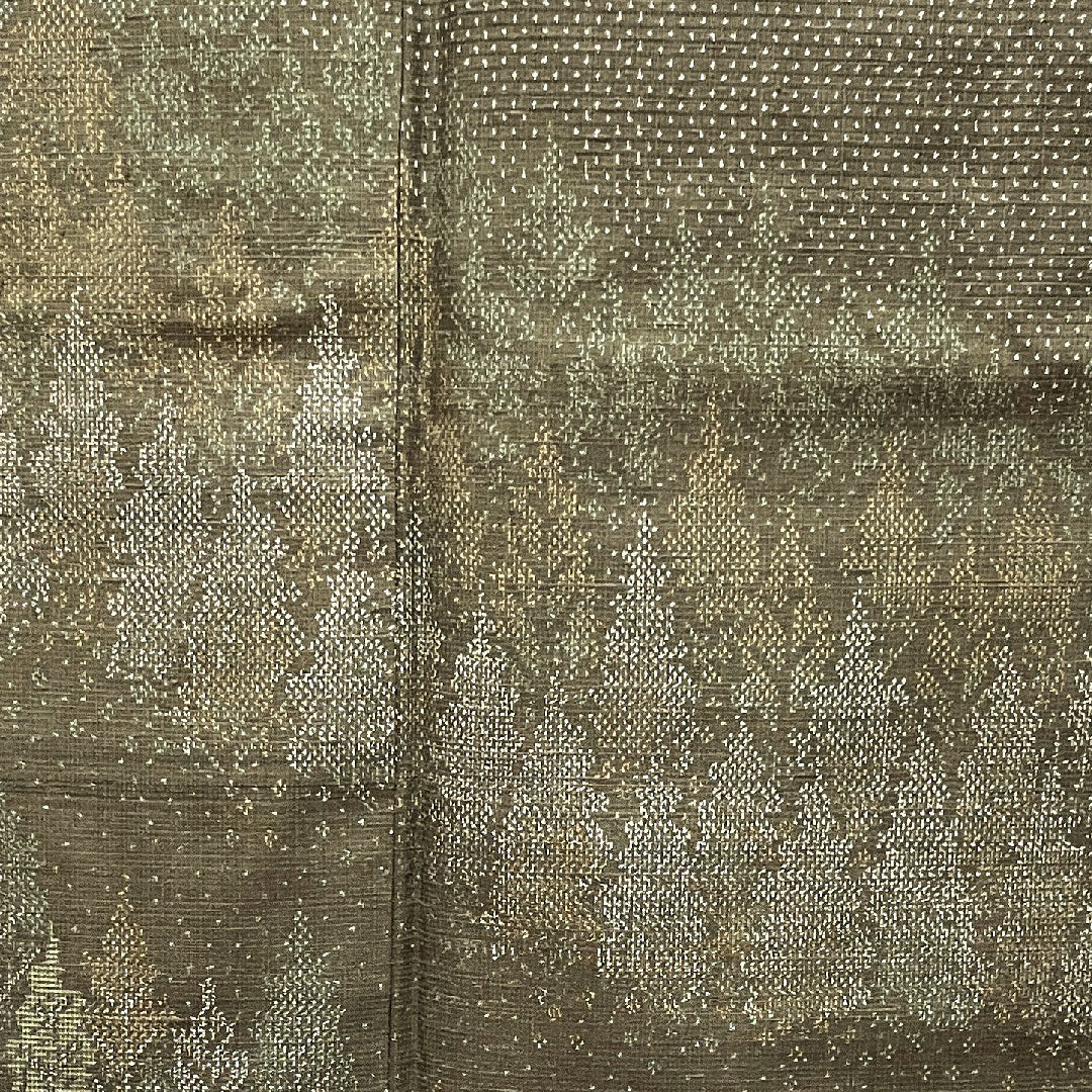 訪問着 正絹 袷 身丈171.5cm 裄丈67cm 墨色 赤城紬 抽象模様 Sランク 茶系 1112003232614