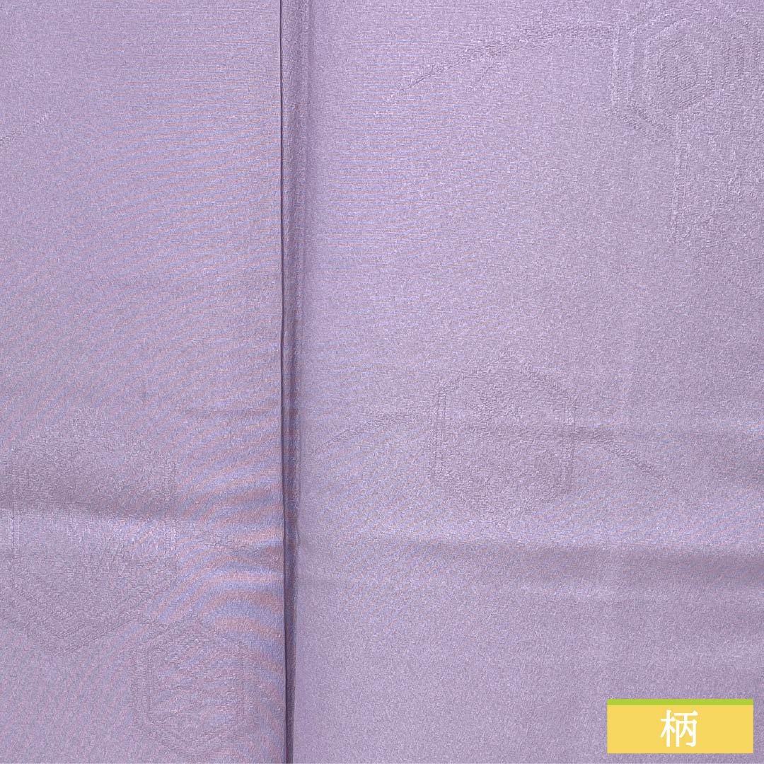 Solid-colored polyester kimono, length 154cm, sleeve length 63cm, light purple (asa-ki-murasaki), washable, lined, S rank, purple, product number 1114002202220