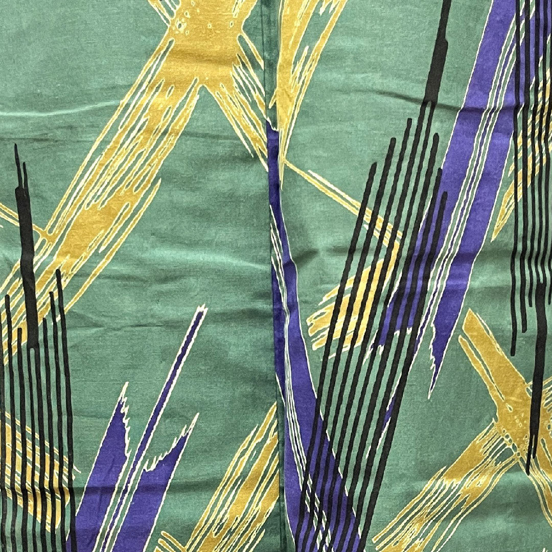 浴衣 萌葱色 幾何学模様 木綿 Aランク 単衣 身丈162cm 裄丈64.5cm 緑系 1118003963419