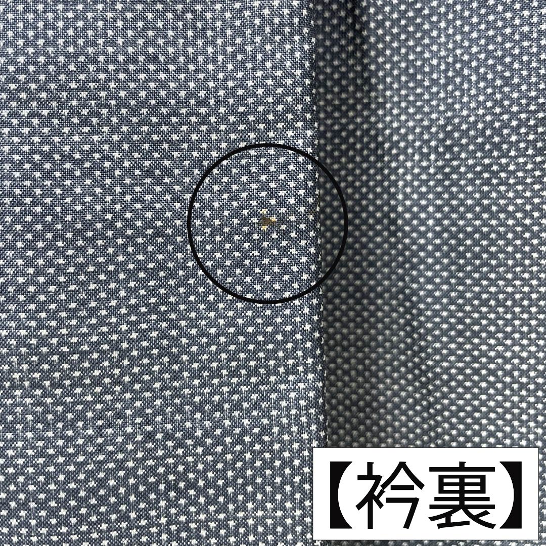 男物 正絹 Sランク 身丈143.5cm 裄丈66.5cm 湊鼠色(みなとねずいろ) 大島紬 蚊絣 袷 グレー系 1119002312422